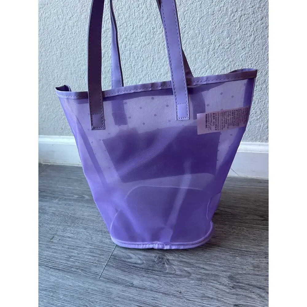 NWT Miniso Sanrio Kuromi Purple Mesh Tote Bag Polka Dot Shoulder Bag Kawaii New